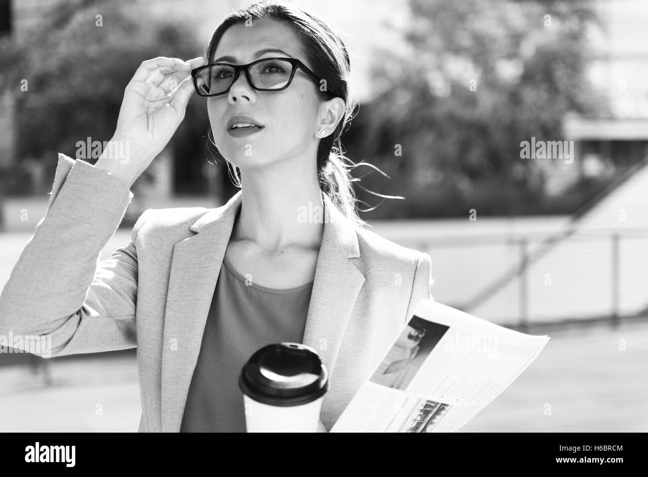 Geschäftsfrau Führung Beruf Job City-Konzept Stockfoto