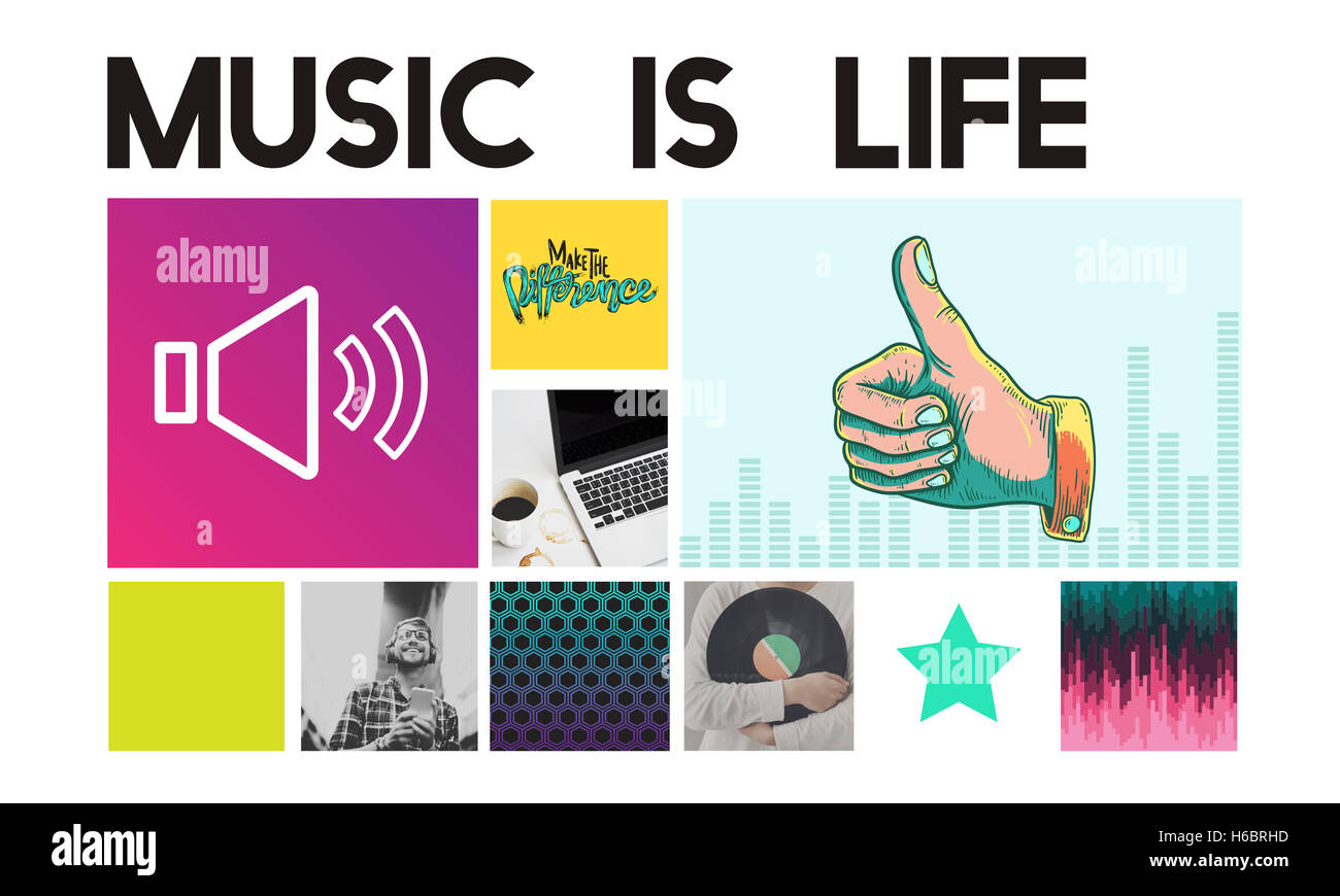 Media Player Audio-Entertainment-Streaming-Konzept Stockfoto