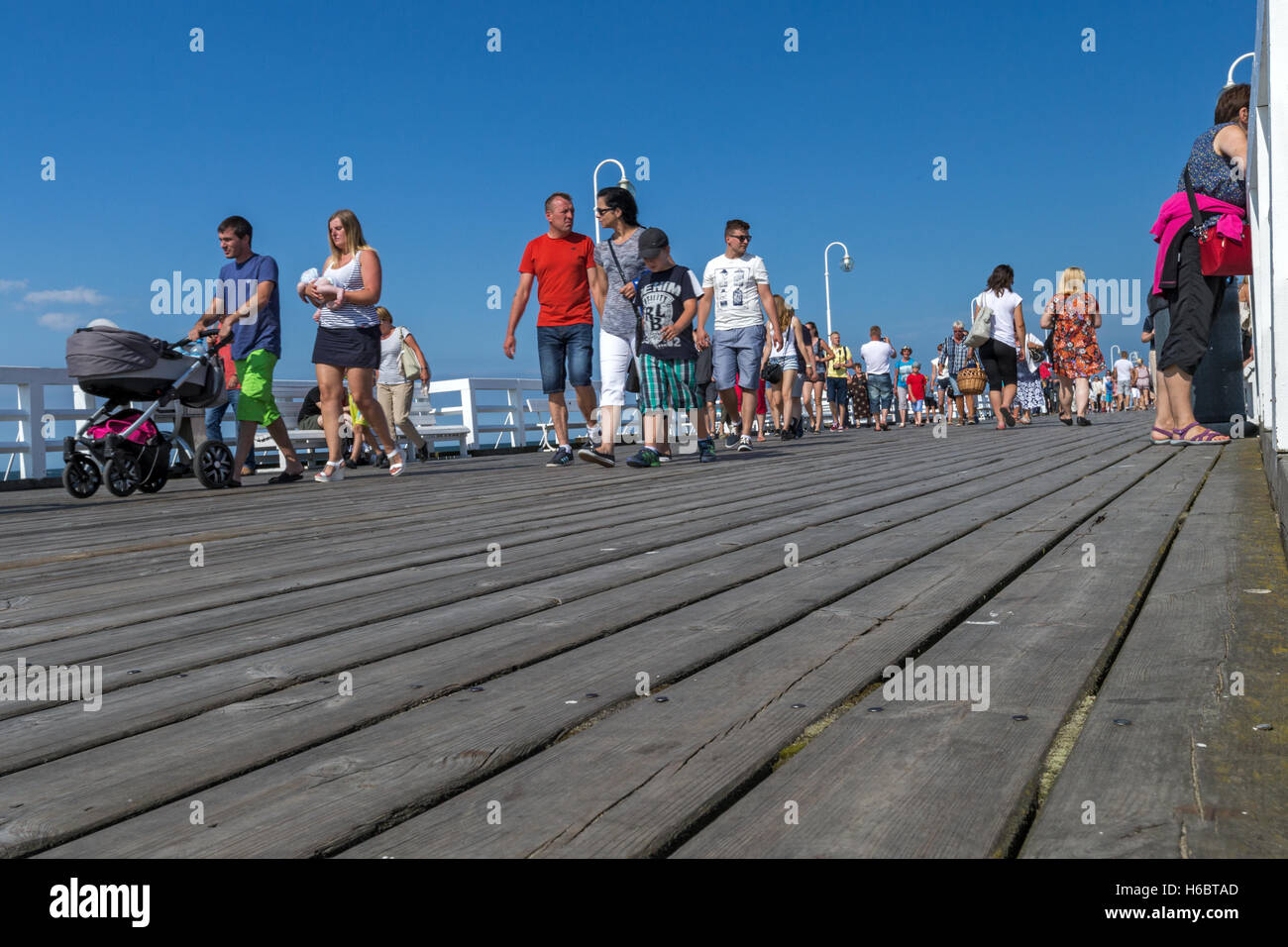 Holzsteg, längster Holzsteg in Europa, Sopot, Polen Stockfoto