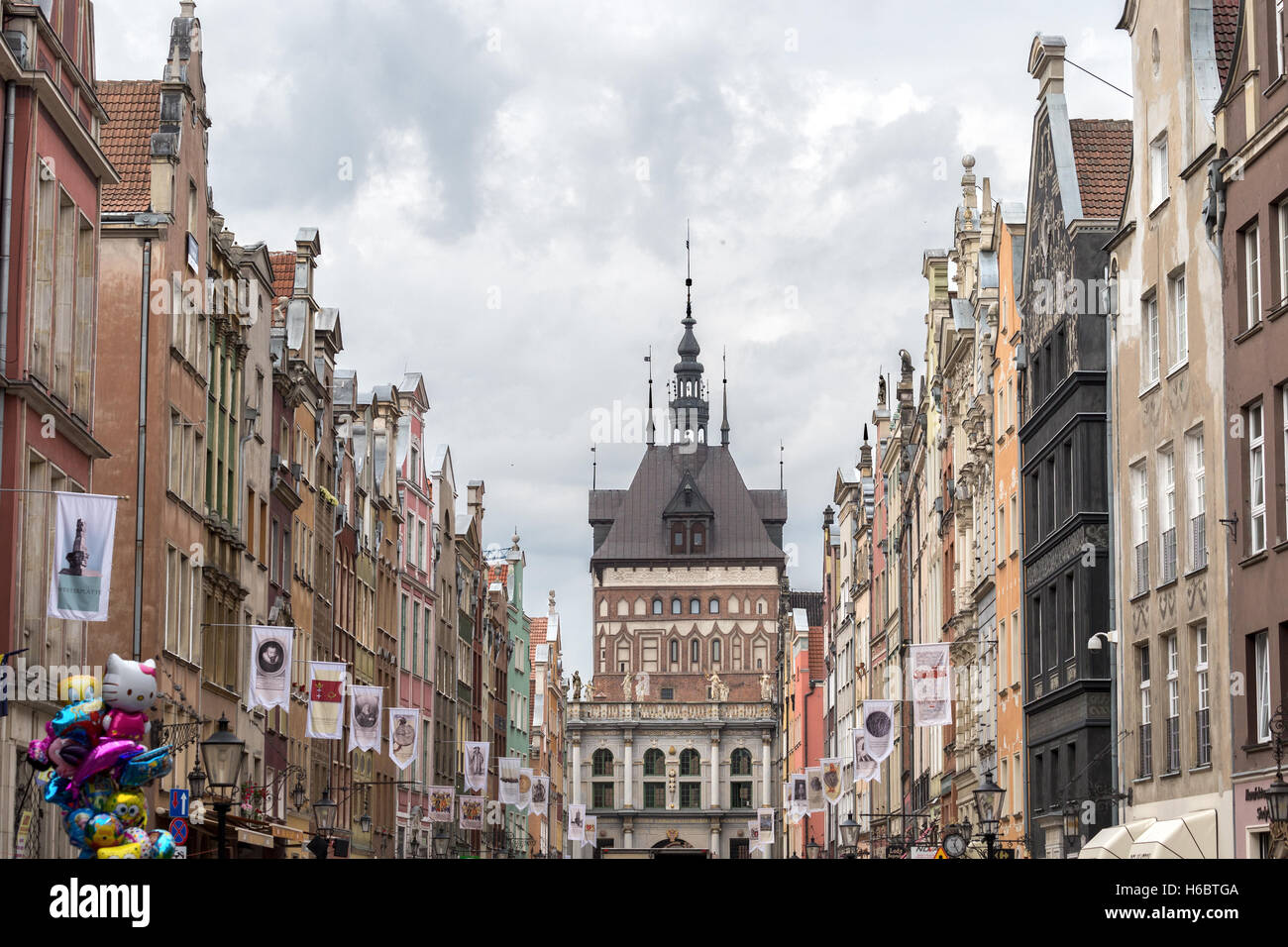 Bernstein-Museum und Golden Gate, Zlota Brama, historische Gebäude, Ulica Dluga (Dluga Straße), Danzig, Polen Stockfoto