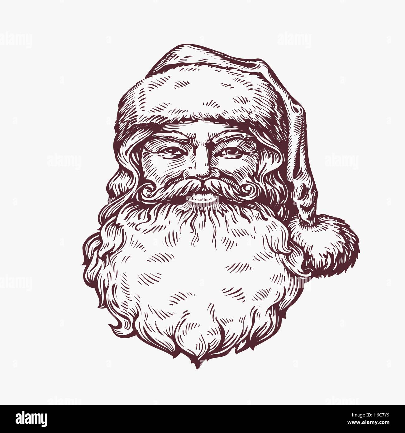 Santa Claus Skizze. Vektor-illustration Stock Vektor