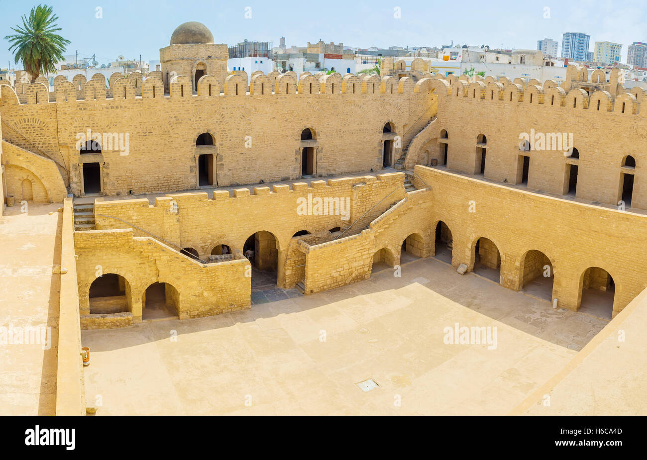 Die Festung von Ribat ist gut alte Wahrzeichen von Sousse, erhalten, die sehr beliebt bei Touristen, Tunesien. Stockfoto