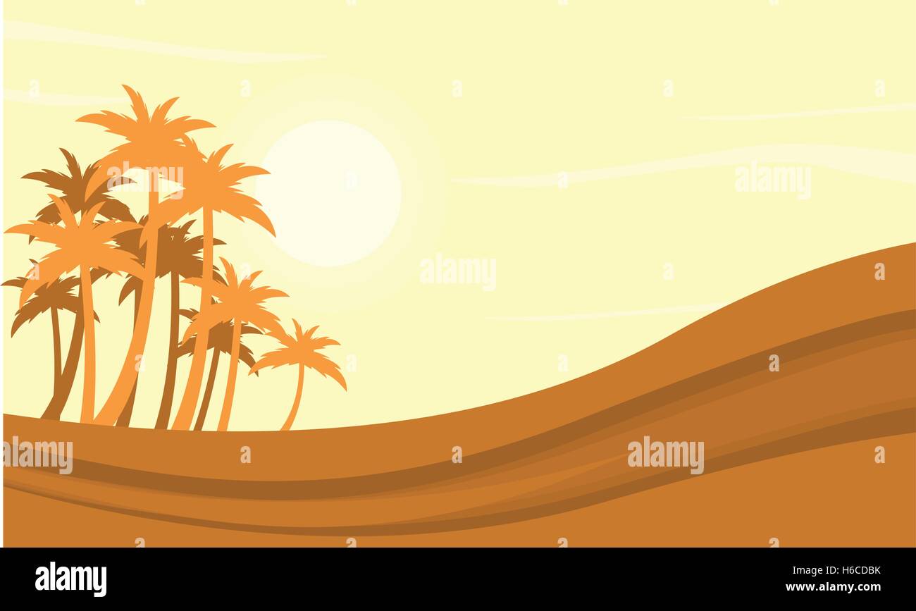 Silhouette der Dessert und Klumpen Palm-Vektor-illustration Stock Vektor