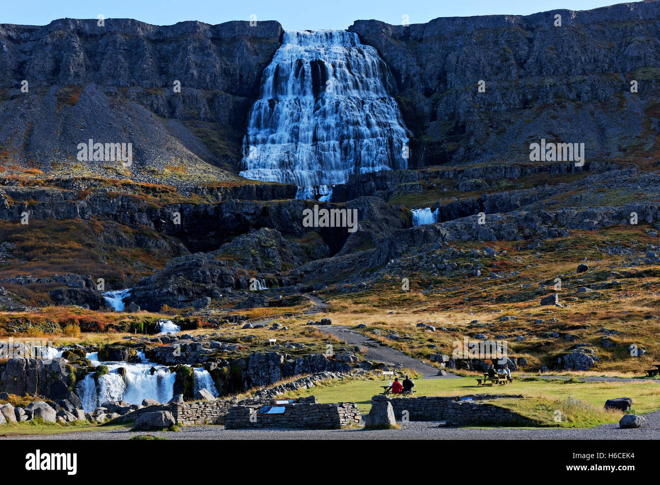 Dynjandi, Wasserfall, Westfjörds, Island, Nordatlantik, Europa Stockfoto