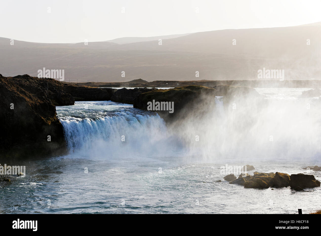 Godafoss Wasserfall, Nordwesten Islands, Nordatlantik, Europa Stockfoto