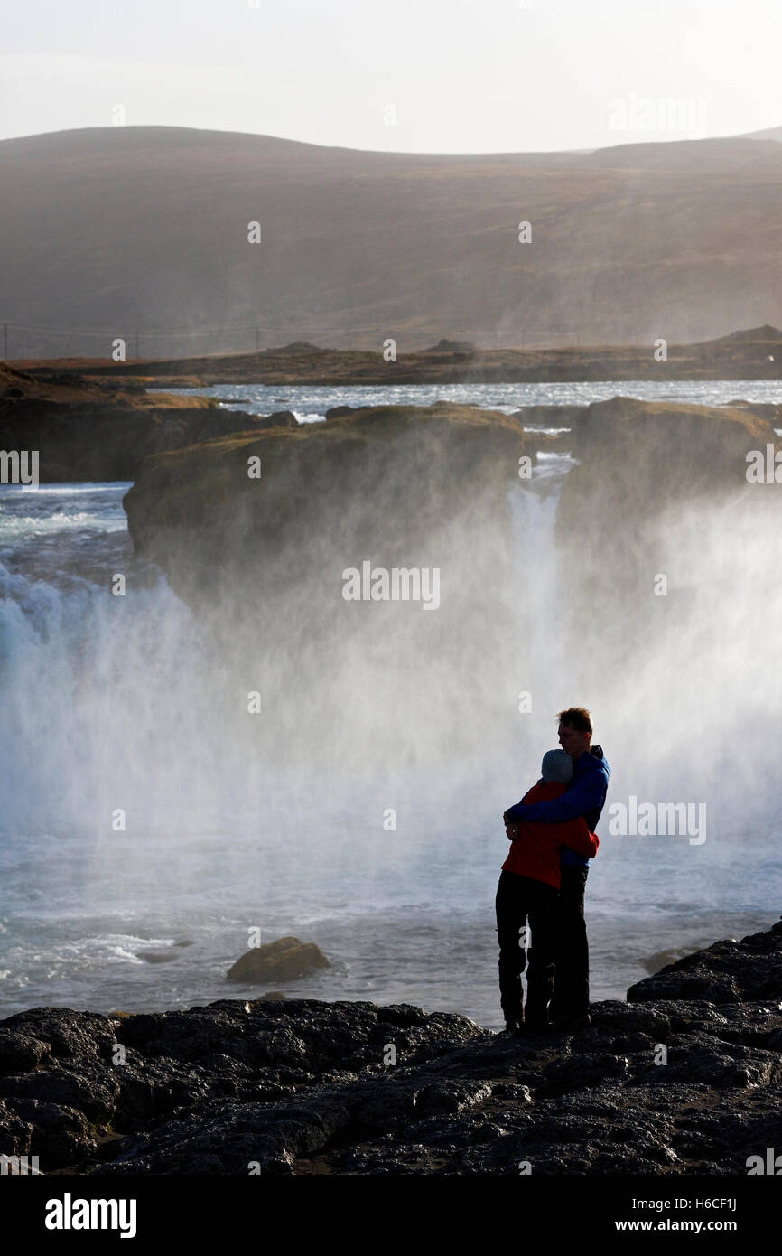 Godafoss Wasserfall, Nordwesten Islands, Nordatlantik, Europa Stockfoto
