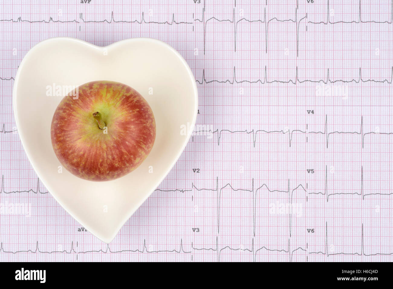 Apfel, Obst, rot, EKG, Hintergrund Stockfoto