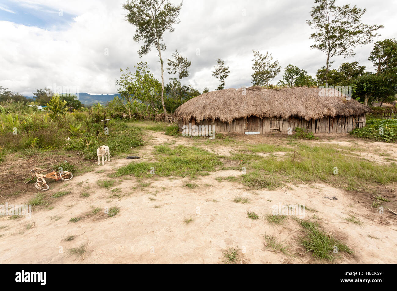 Kleines Dorf in Papua-Neu-Guinea Stockfoto