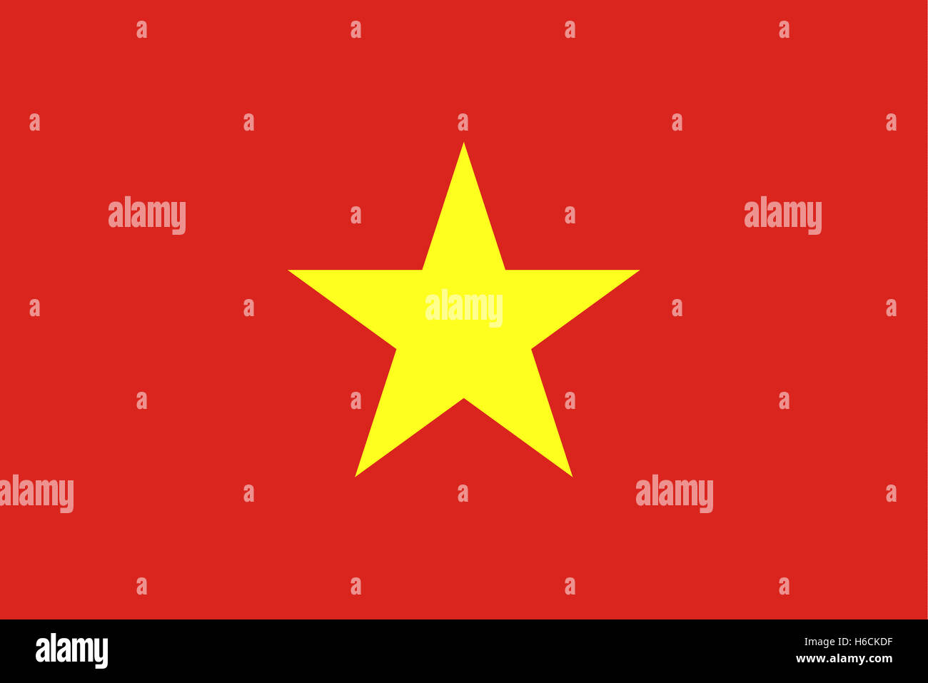 Offizielle Flagge Vietnams. Sozialistische Republik Vietnam Stockfoto