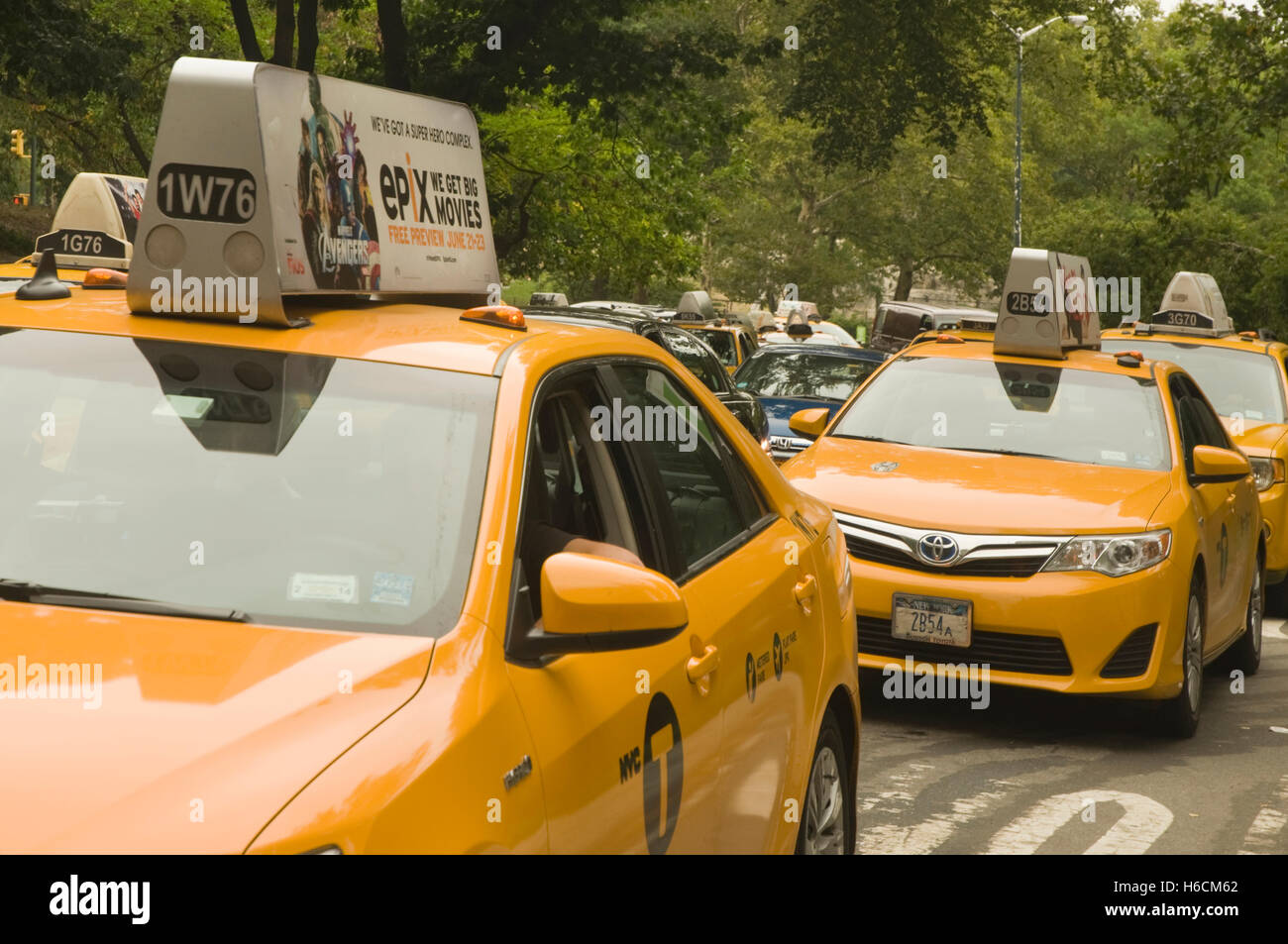 Vereinigte Staaten von Amerika (USA), New York, taxis Central Park verlassen Stockfoto