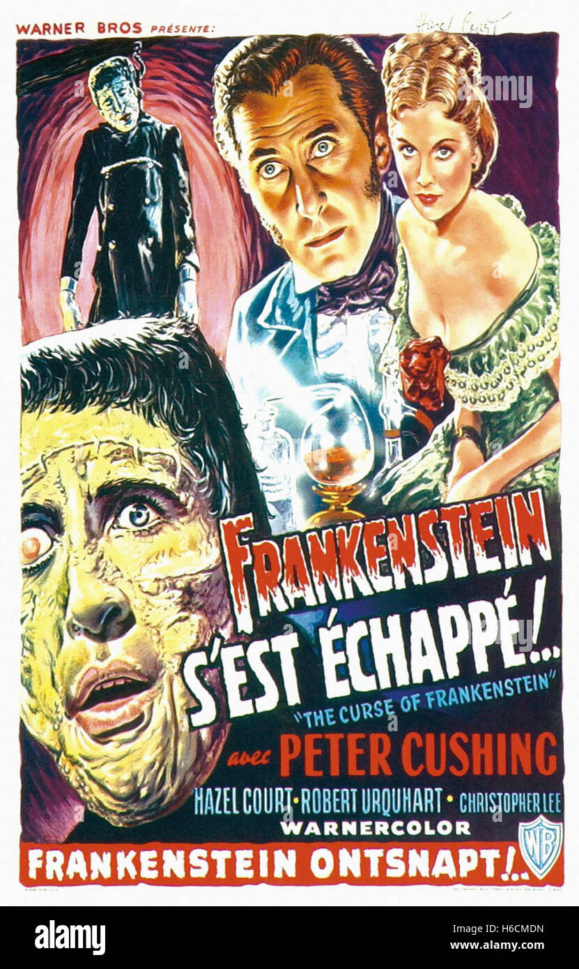 Curse of Frankenstein - französische Filmplakat- Stockfoto