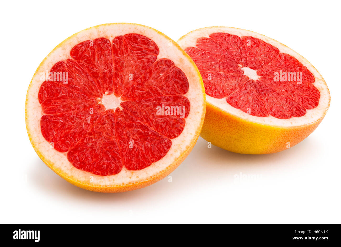 in Scheiben geschnittene Grapefruit isoliert Stockfoto