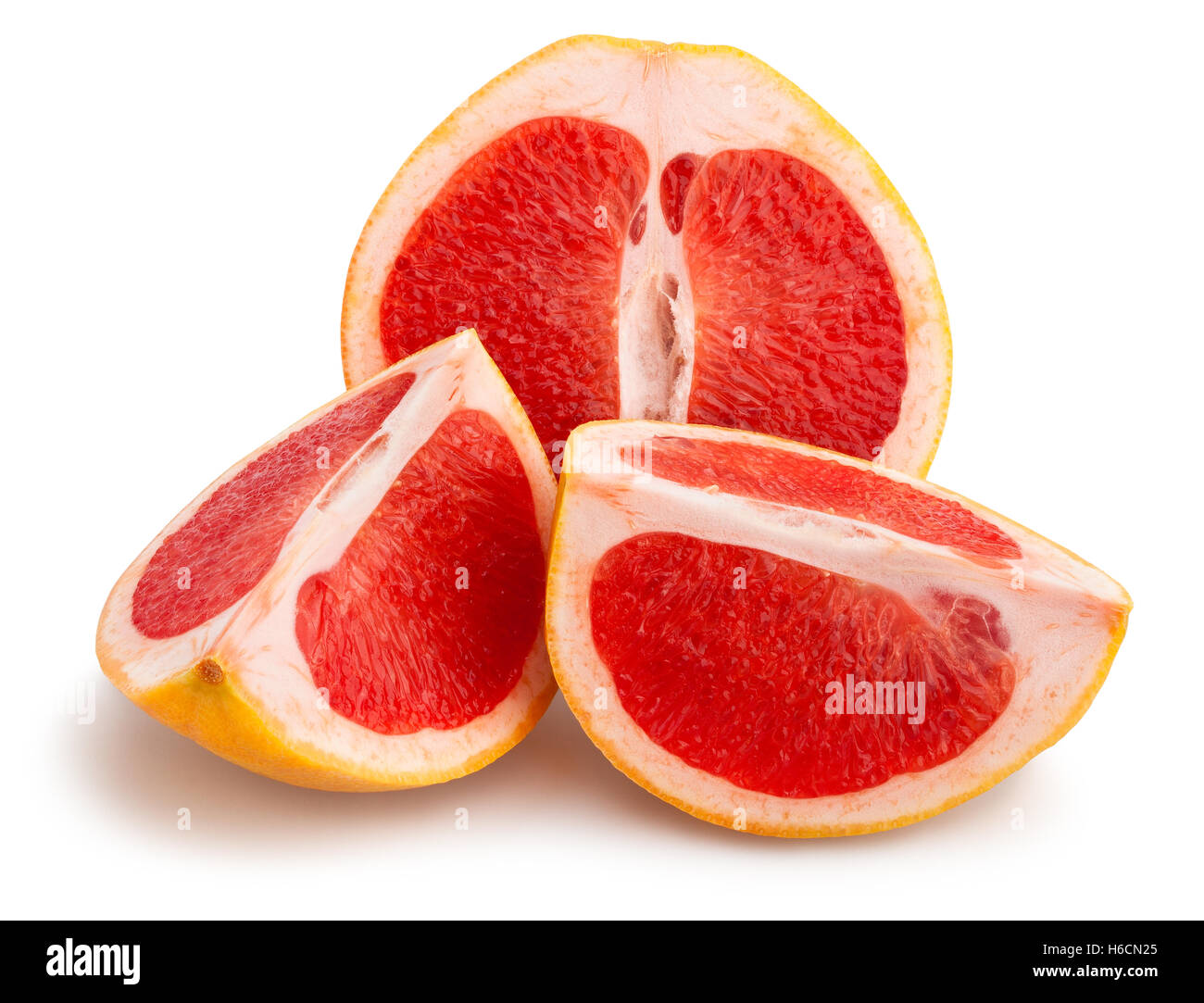 in Scheiben geschnittene Grapefruit isoliert Stockfoto