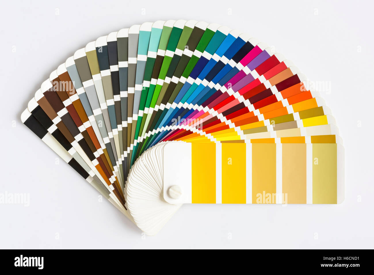 Color Palette Guide Isolated on White Background. Beispiel-Farben-Katalog. Stockfoto