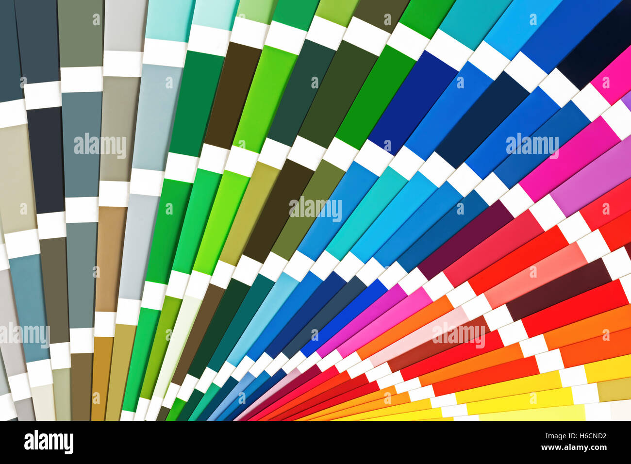 Regenbogen-Beispiel-Farben-Katalog. Guide-Palette Hintergrundfarbe. Stockfoto