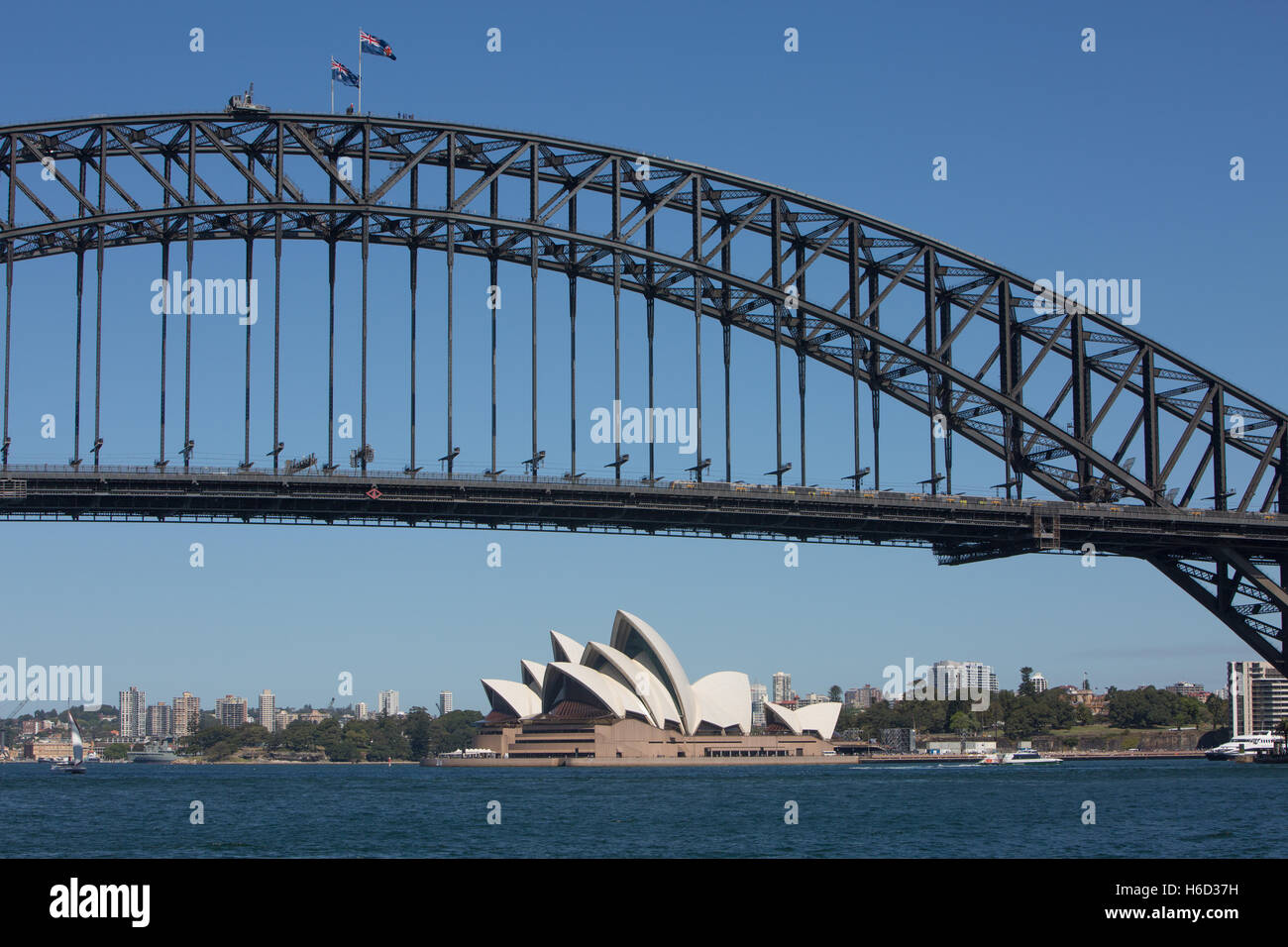 Sydney Harbour Bridge und das Opernhaus von Sydney, Australien Stockfoto