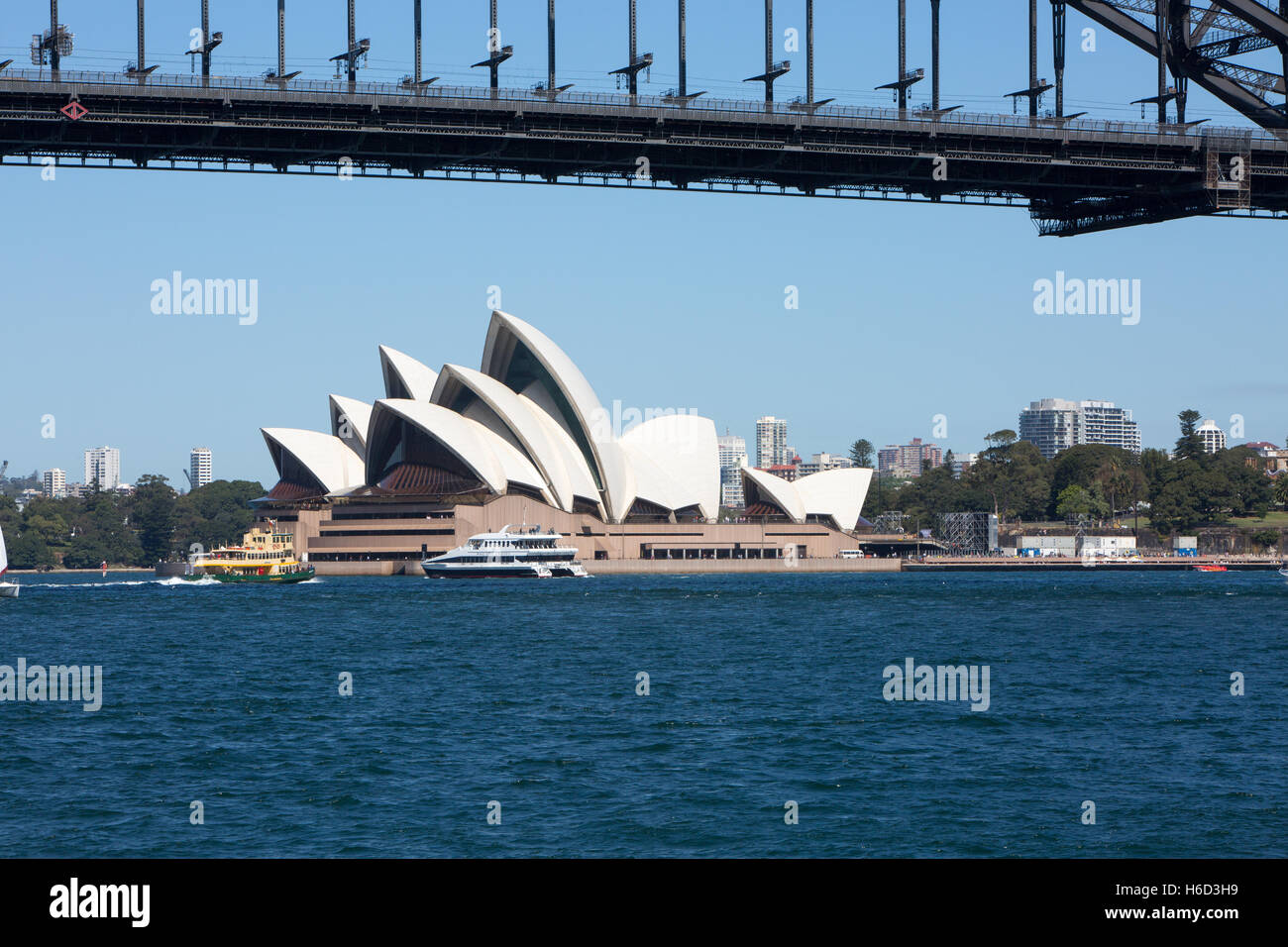 Sydney Harbour Bridge und das Opernhaus von Sydney, Australien Stockfoto