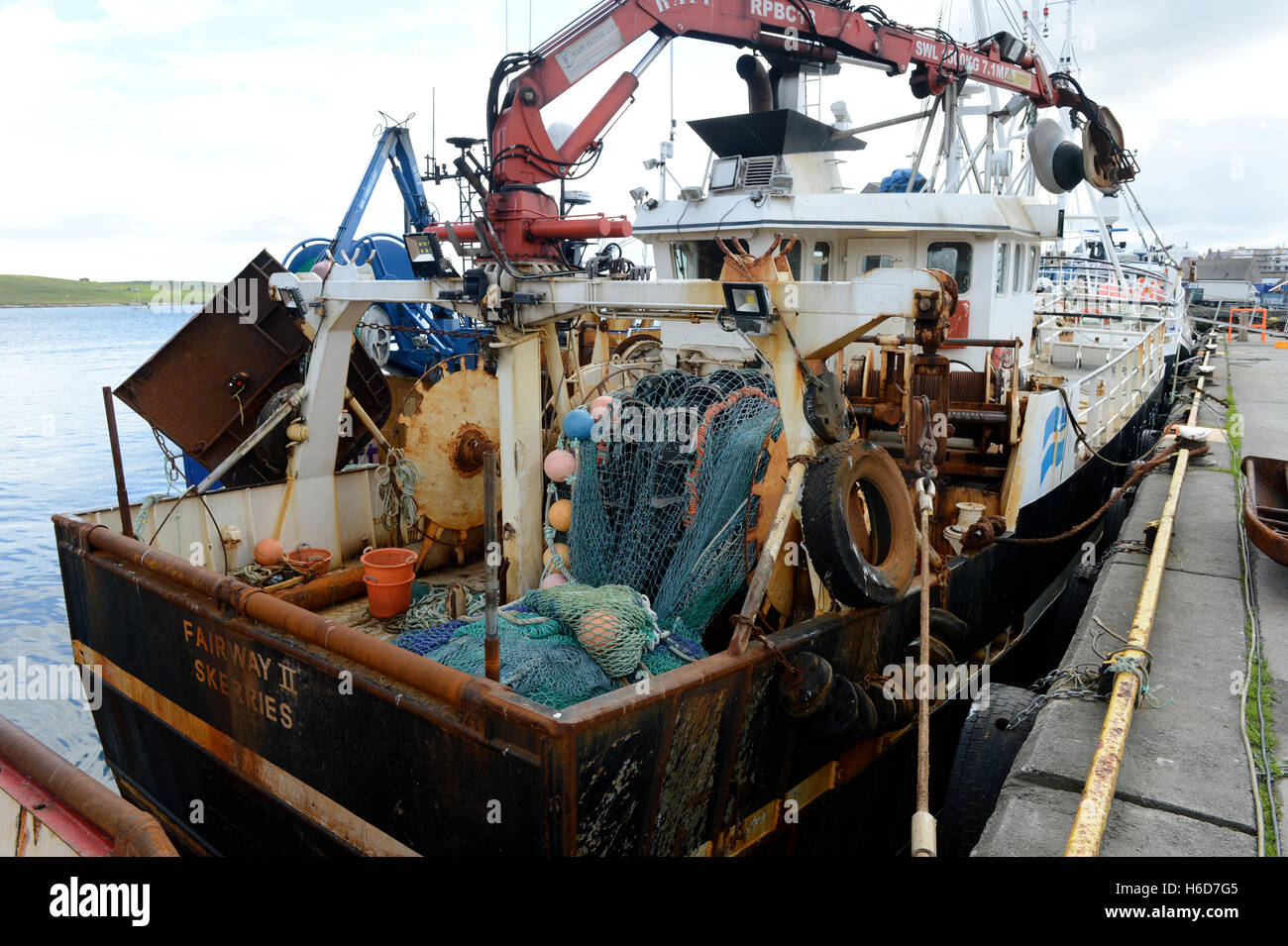 Lerwick Hafen der wichtigste Hafen für die Shetland-Inseln Scotalnd Stockfoto