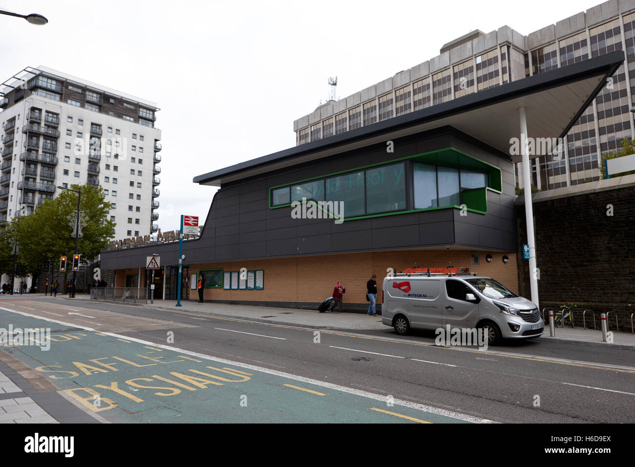 Cardiff Queen Street Bahnhof Wales Großbritannien Stockfoto