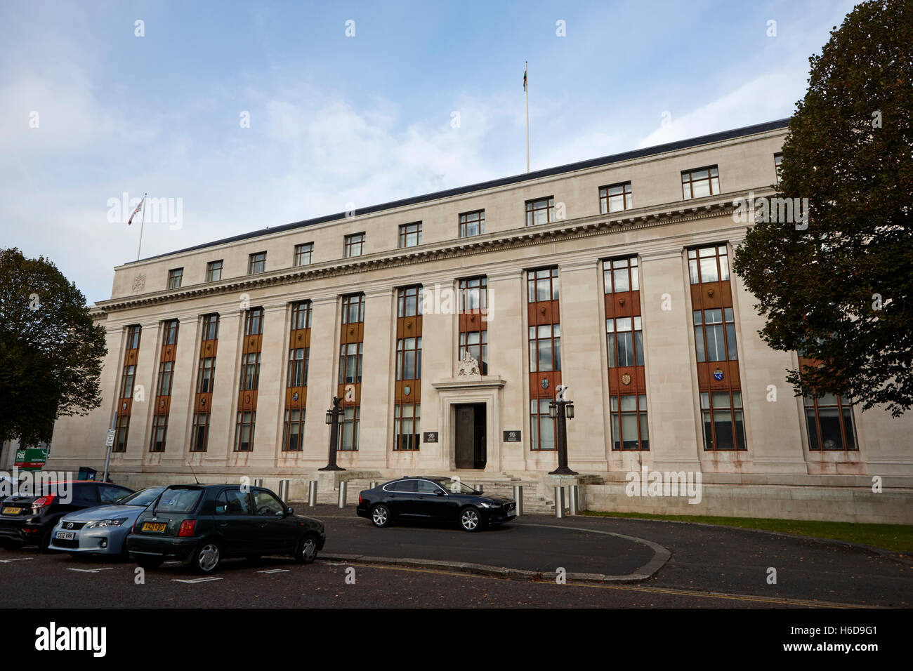 Cathays Park 1 cp1 Krone Altbau walisische Regierungsbüro Cardiff Wales Großbritannien Stockfoto