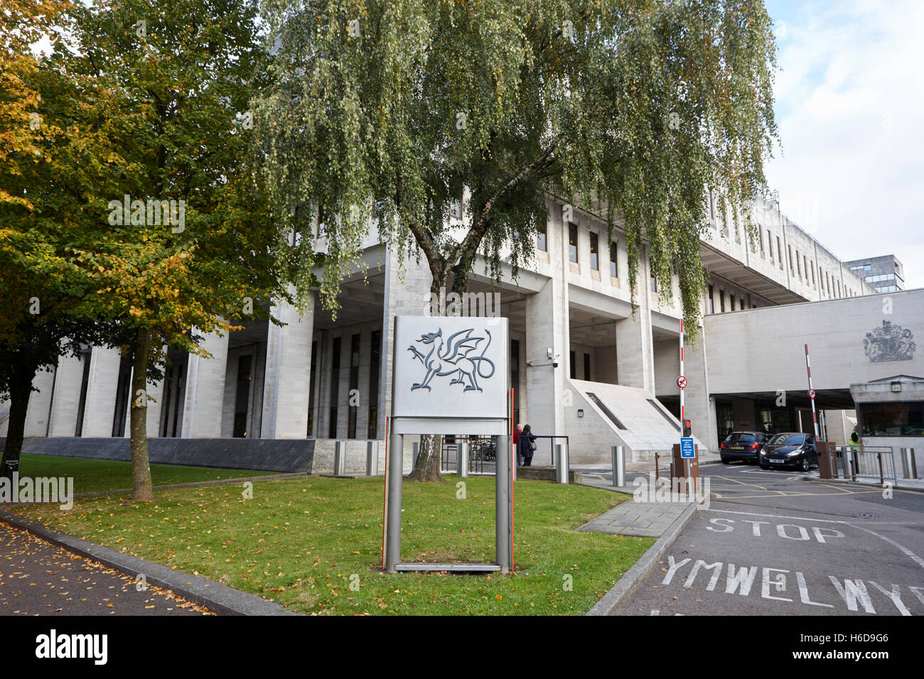 Cathays Park 2 cp2 Krone Gebäude walisische Regierungsbüro Cardiff Wales Großbritannien Stockfoto