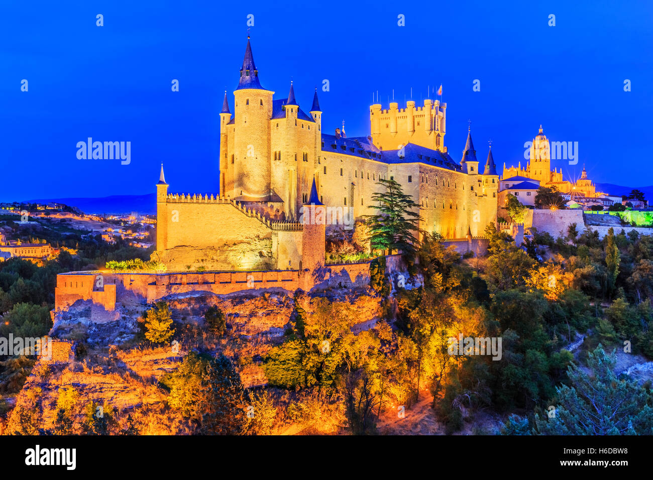 Segovia, Spanien. Der Alcázar von Segovia. Stockfoto