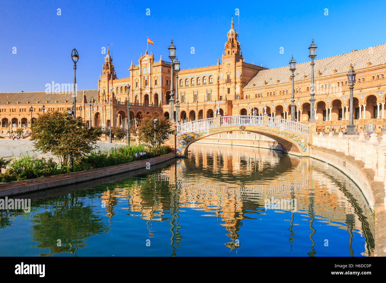 Sevilla, Spanien. Spanisch-Platz (Plaza de Espana) Stockfoto