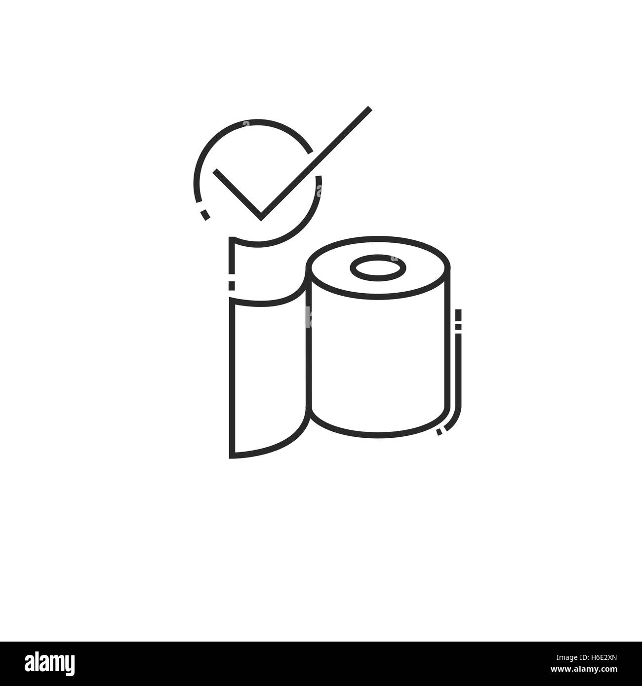 WC-Papier vorrätig. moderne Ikone der dünne Linien Rolle Toilettenpapier isoliert auf weißem Hintergrund Stock Vektor