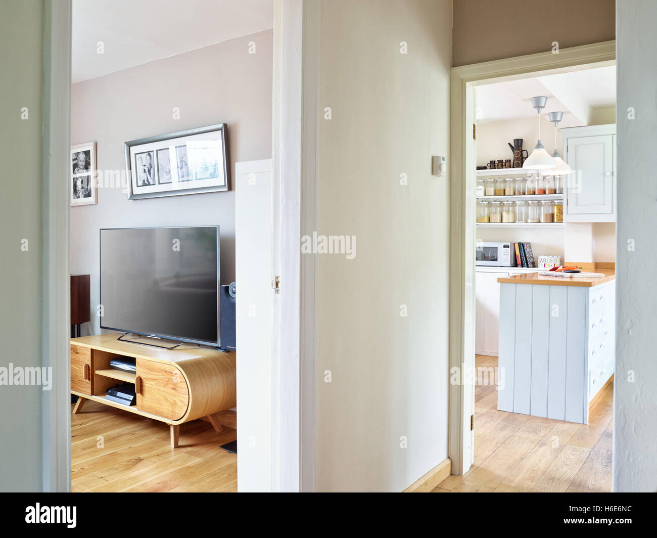 Ein Land Home Interior zeigt das Layout & Verbindung der Zimmer Stockfoto