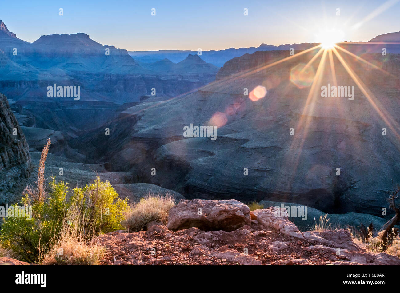 Sonnenaufgang, wie im Grand Canyon aus gesehen Stockfoto