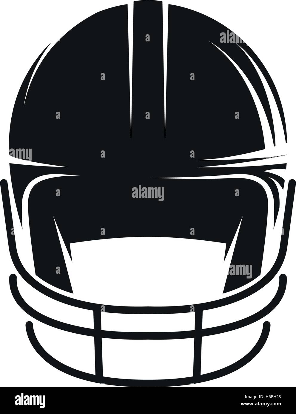 Abstrakt schwarz Baseball Helm Logo o weißen Hintergrund isoliert. Professionelle Sport Ausrüstung Schriftzug. Kopf-Schutz-Symbol. Sicherheitszeichen Element. Baseball Helm Vektorgrafik. Stock Vektor