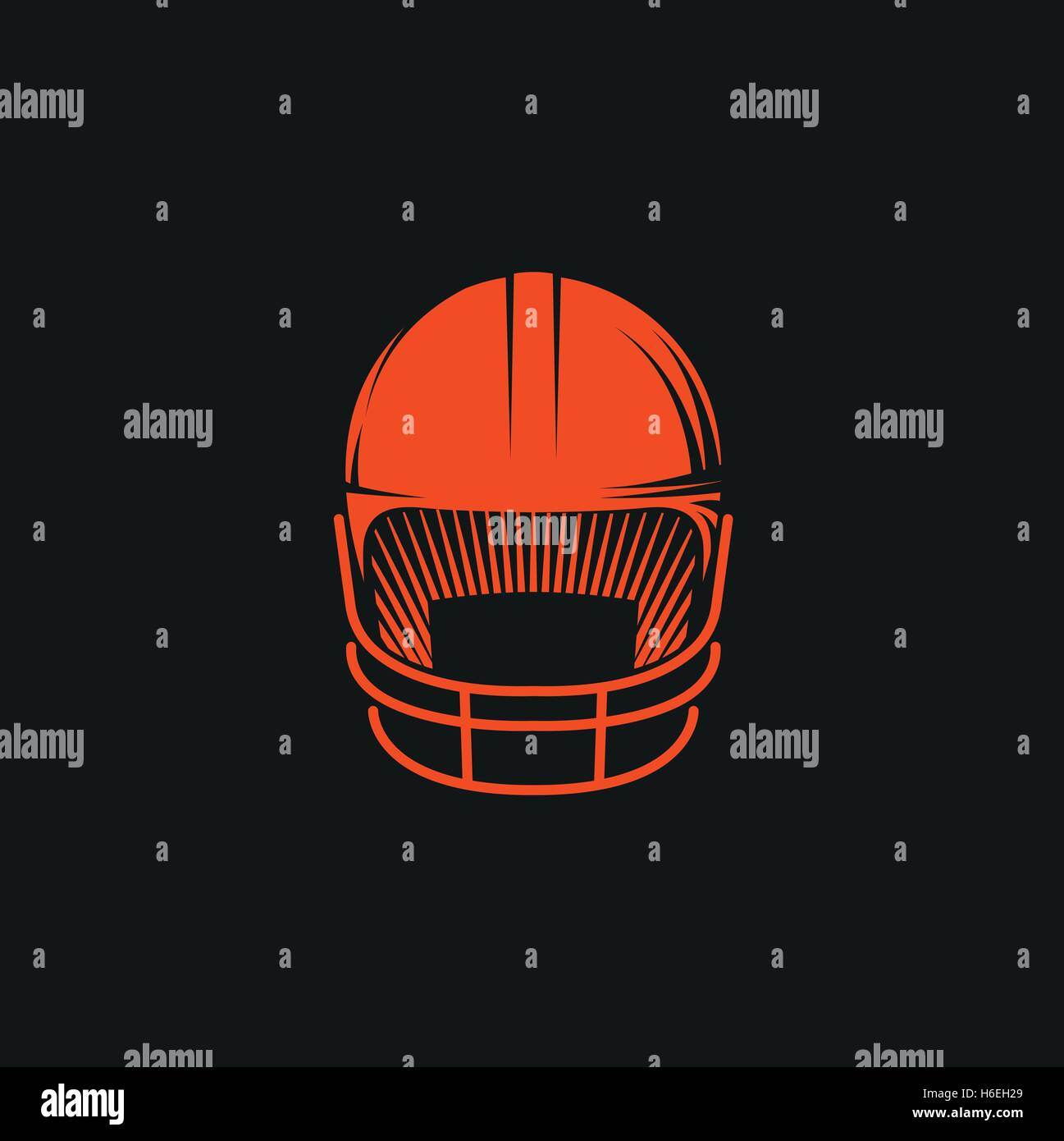 Abstrakt rot Baseball Helm Logo auf schwarzem Hintergrund isoliert. Professionelle Sport Ausrüstung Schriftzug. Kopf-Schutz-Symbol. Sicherheitszeichen Element. Baseball Helm Vektorgrafik. Stock Vektor