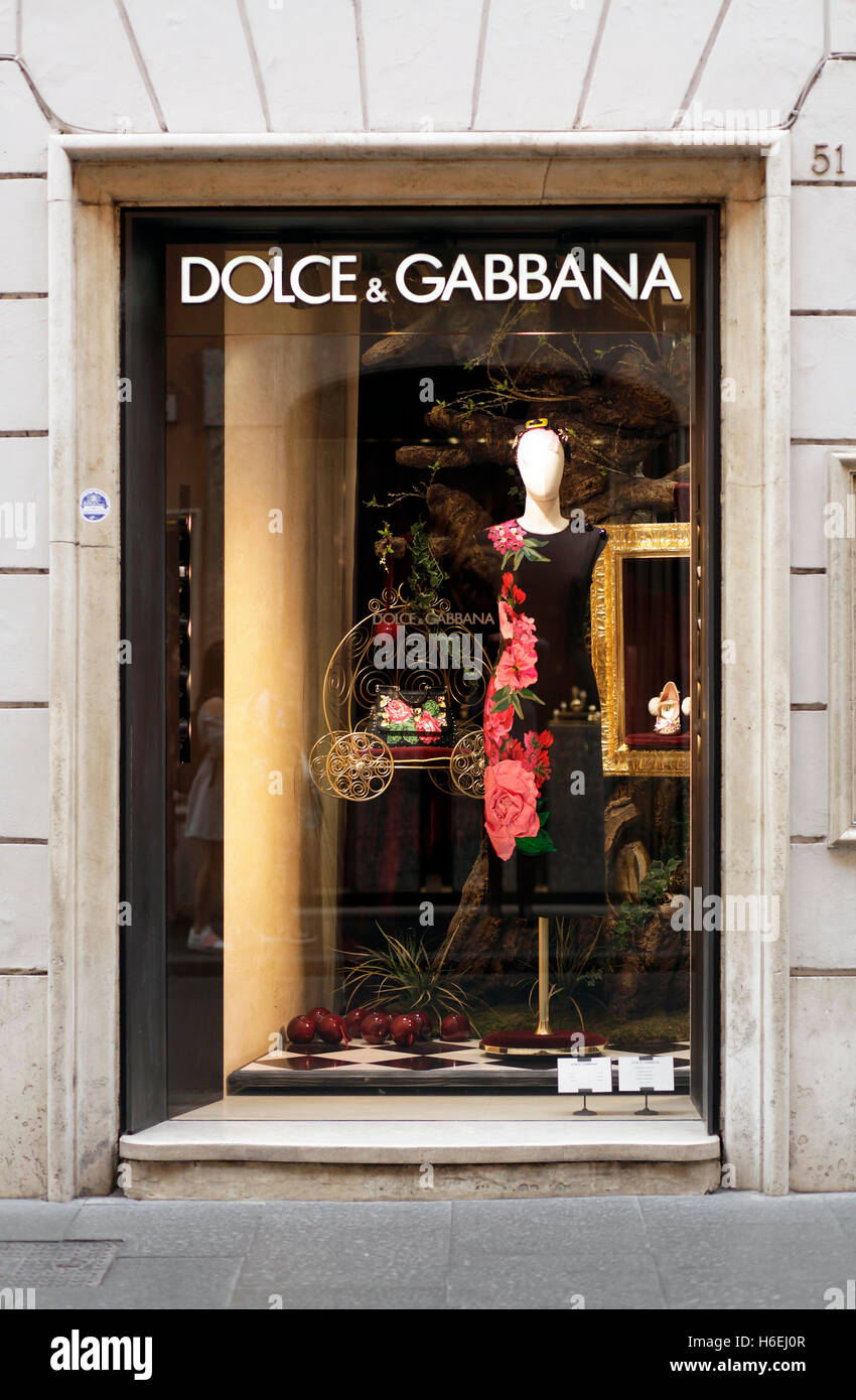 & Gabbana Dolce Schaufenster auf via del Corso in Rom, Italien Stockfoto