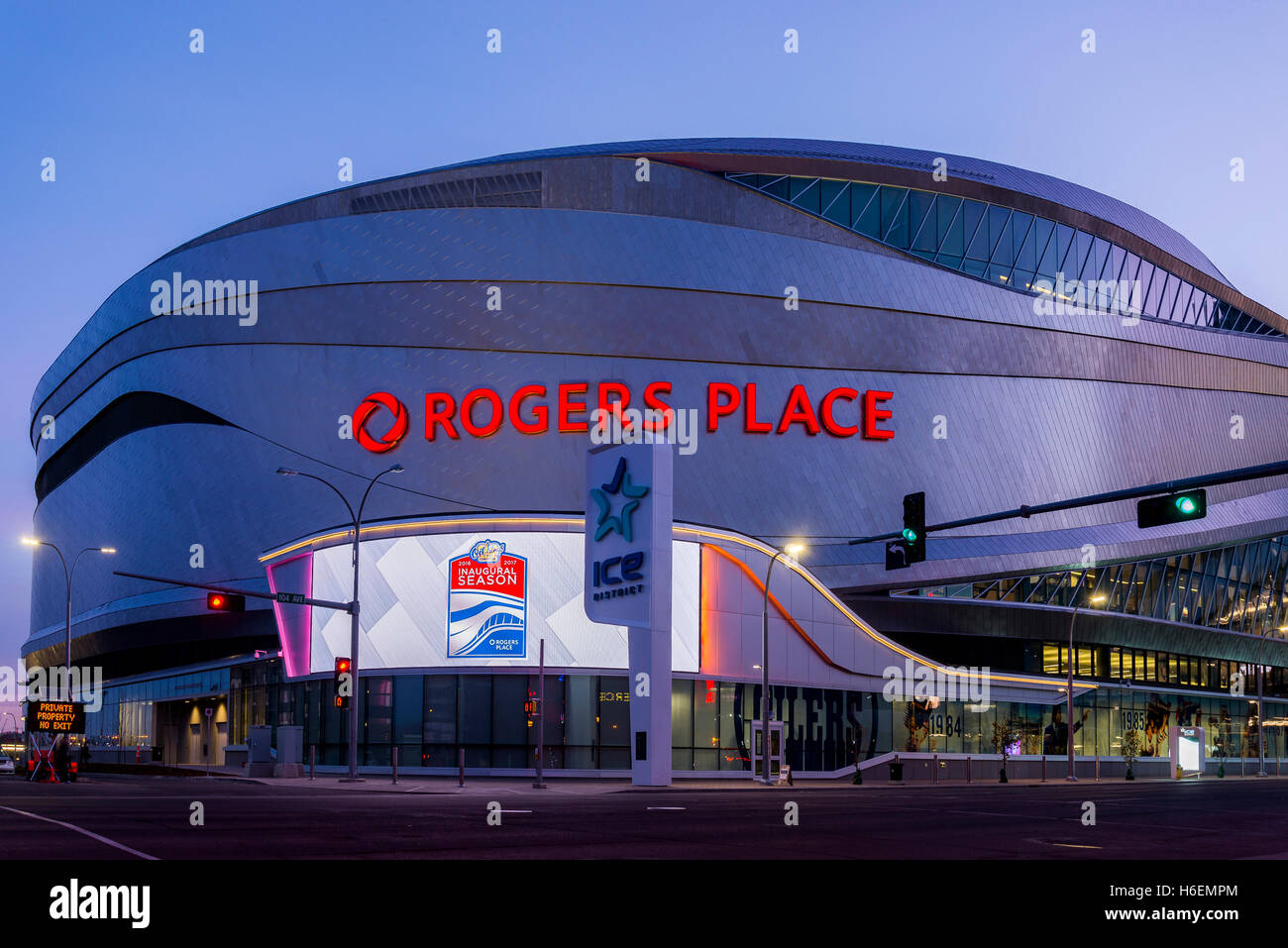 Ort der Rogers Arena, Edmonton, Alberta, Kanada. Stockfoto