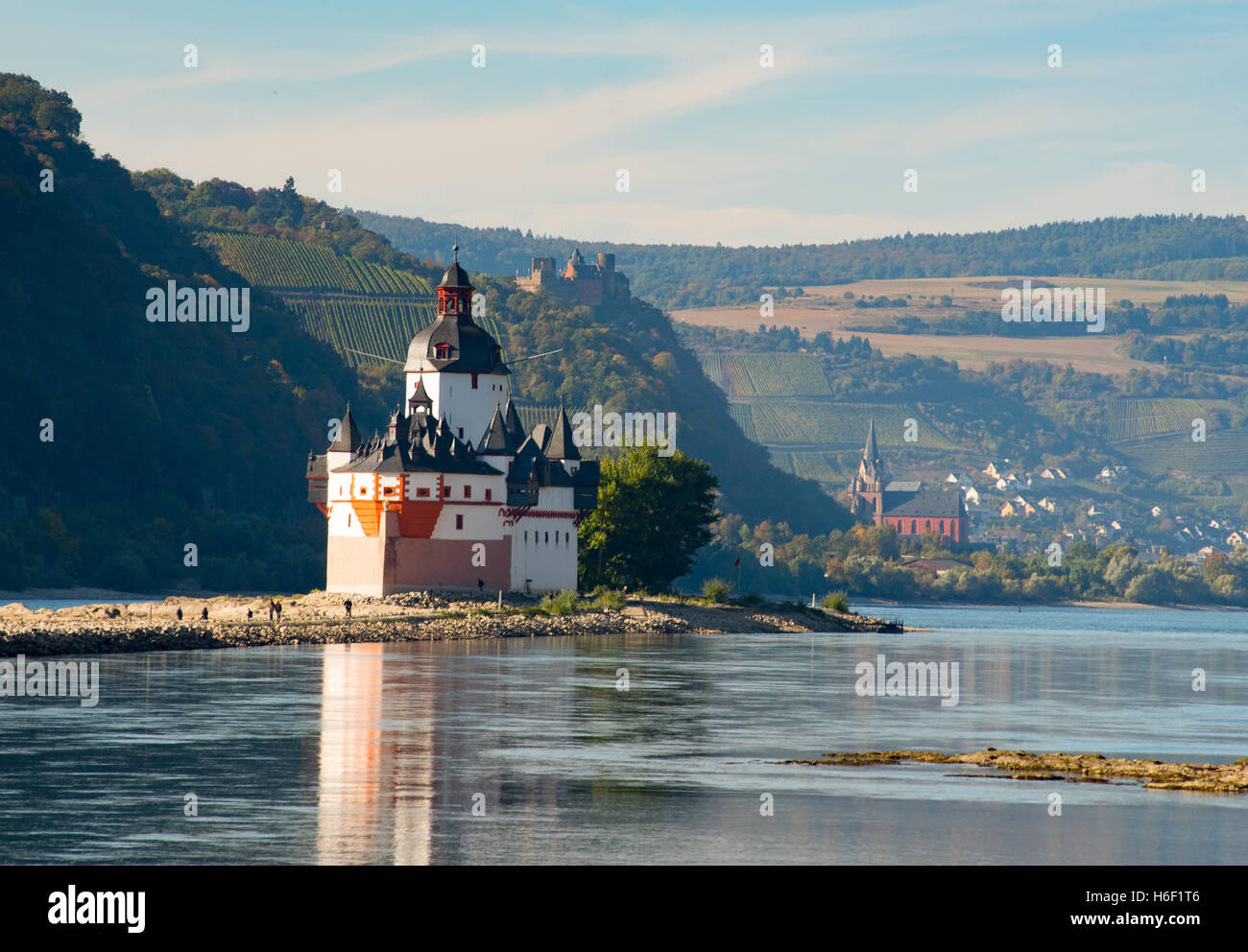 Rhein Tal Burg, Deutschland Stockfoto
