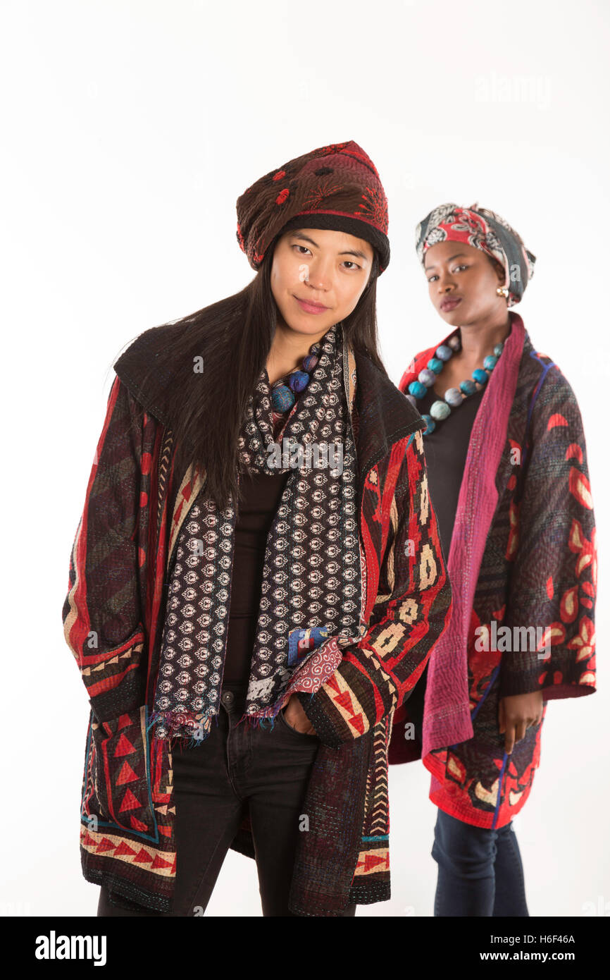 Boho-Chic Fashion Mieko Mintz Studio, NYC, USA Stockfoto