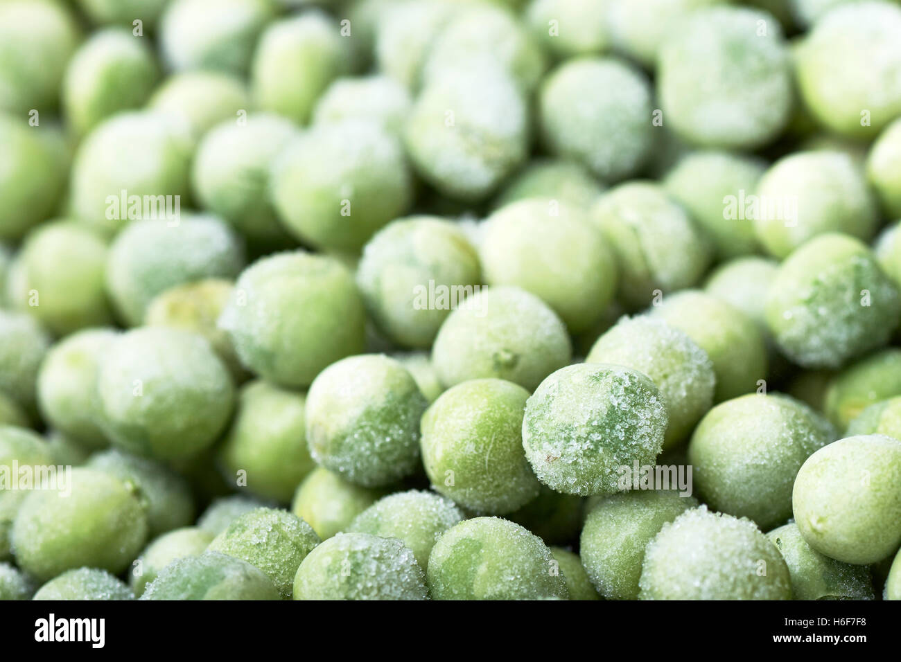 Gefrorene Erbsen. Stockfoto