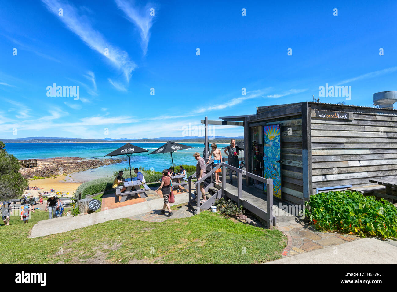 Bar Strand Kiosk, Merimbula, New South Wales, NSW, Australien Stockfoto