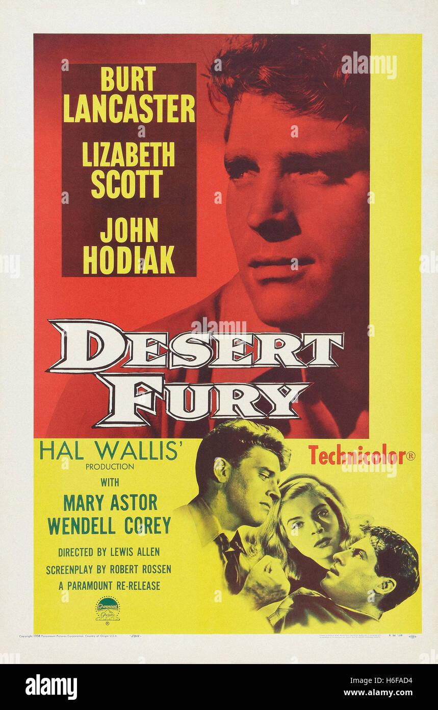 Desert Fury - Filmplakat- Stockfoto