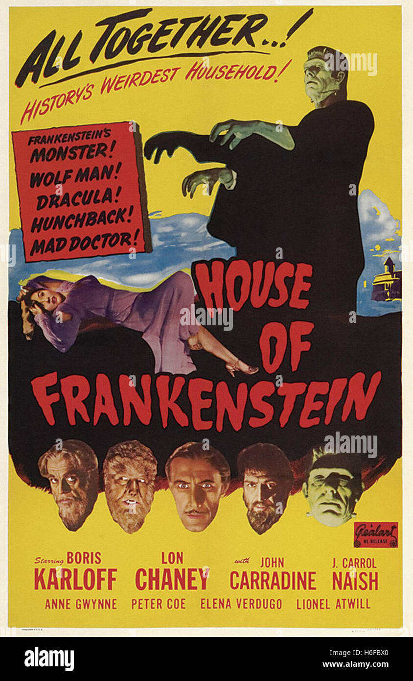 Haus von Frankenstein - Filmposter- Stockfoto