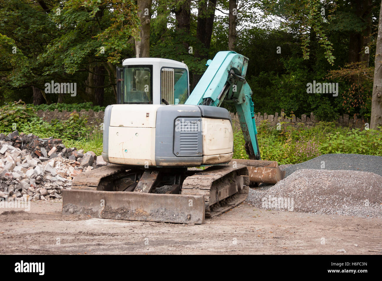 Bagger-Bagger in ländlicher Lage Stockfoto