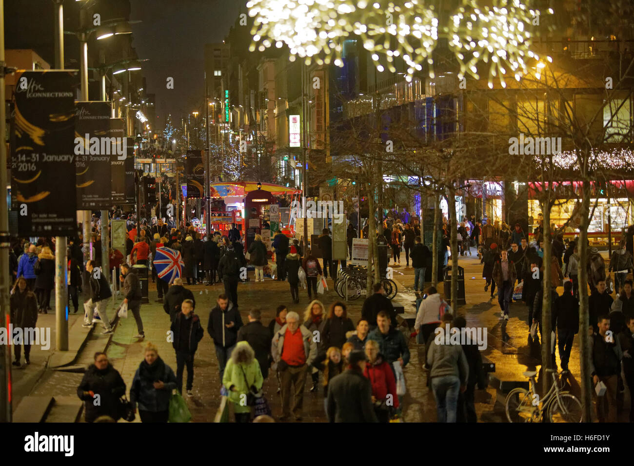 Glasgow Weihnachtsfeier Shopping Lichter Party Dekorationen Glasgow Christmas Market Stockfoto