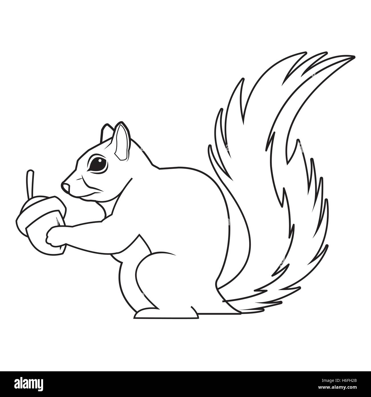 Schwarz Weiss Eichhornchen Design Stock Vektorgrafik Alamy