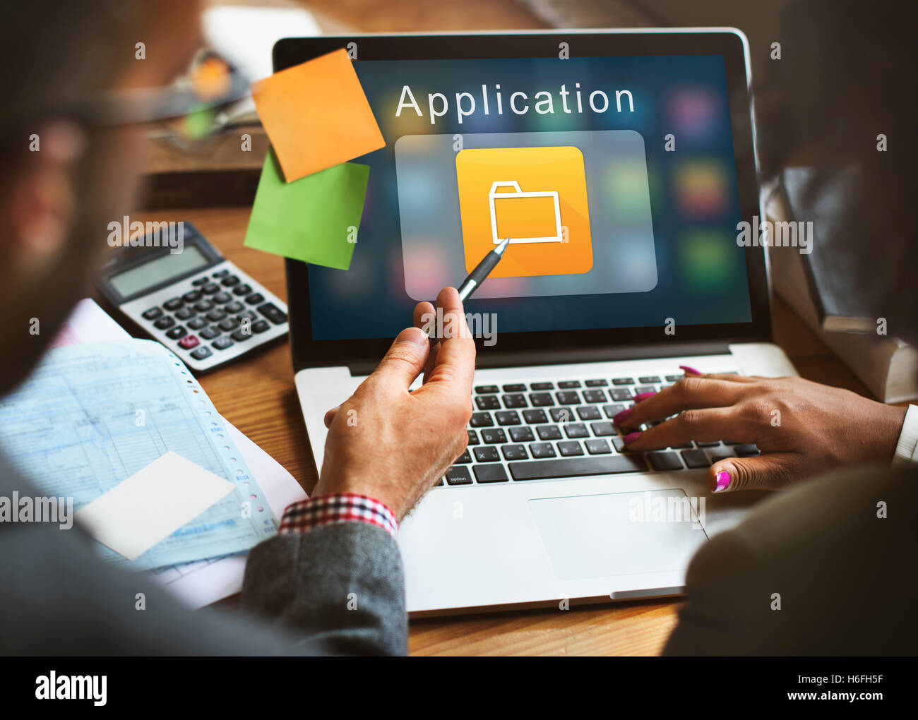 Digitalen Ordner Anwendung Geschäftskonzept Stockfoto
