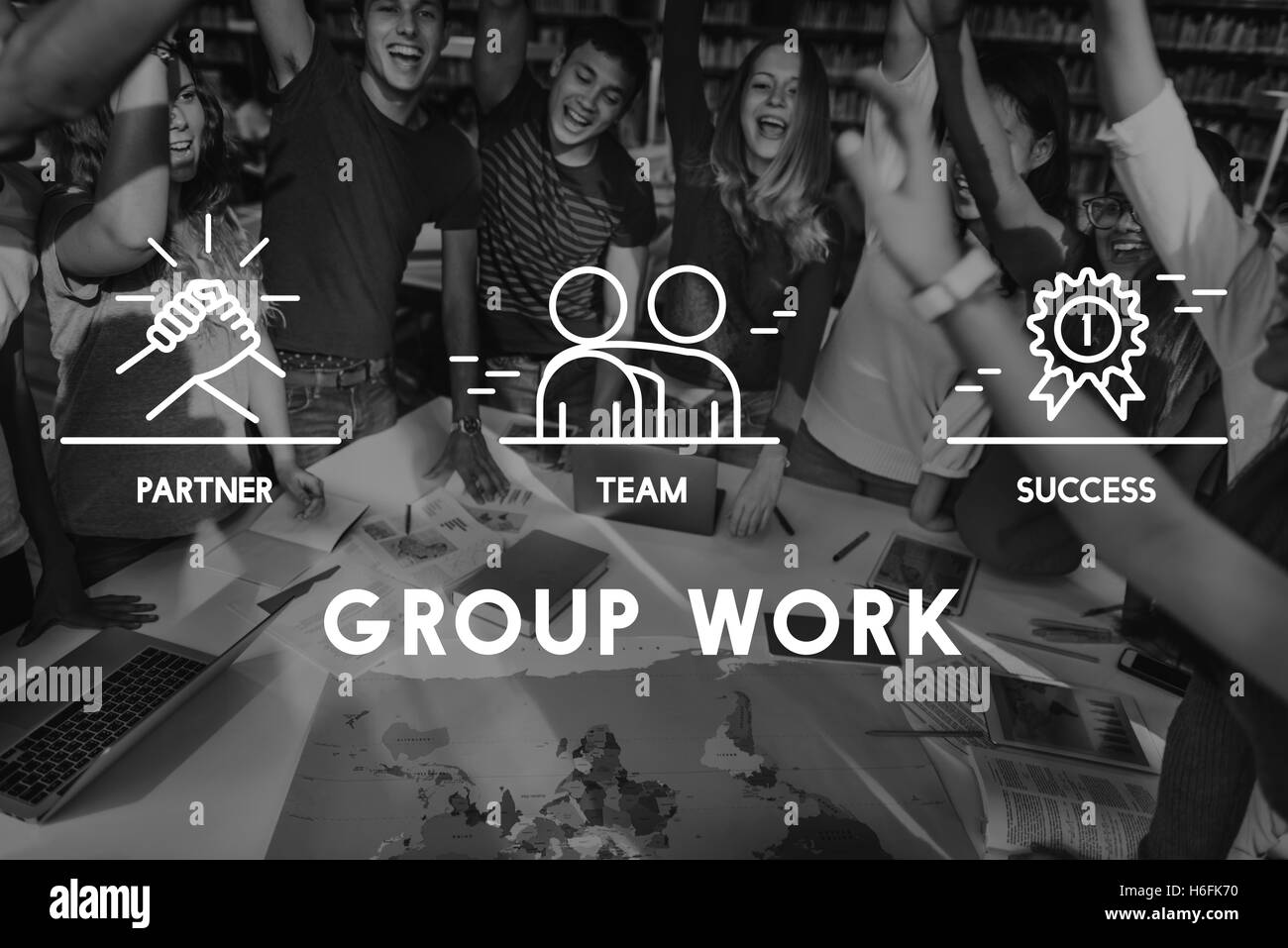 Team Arbeit Organisation Gruppenkonzept Stockfoto