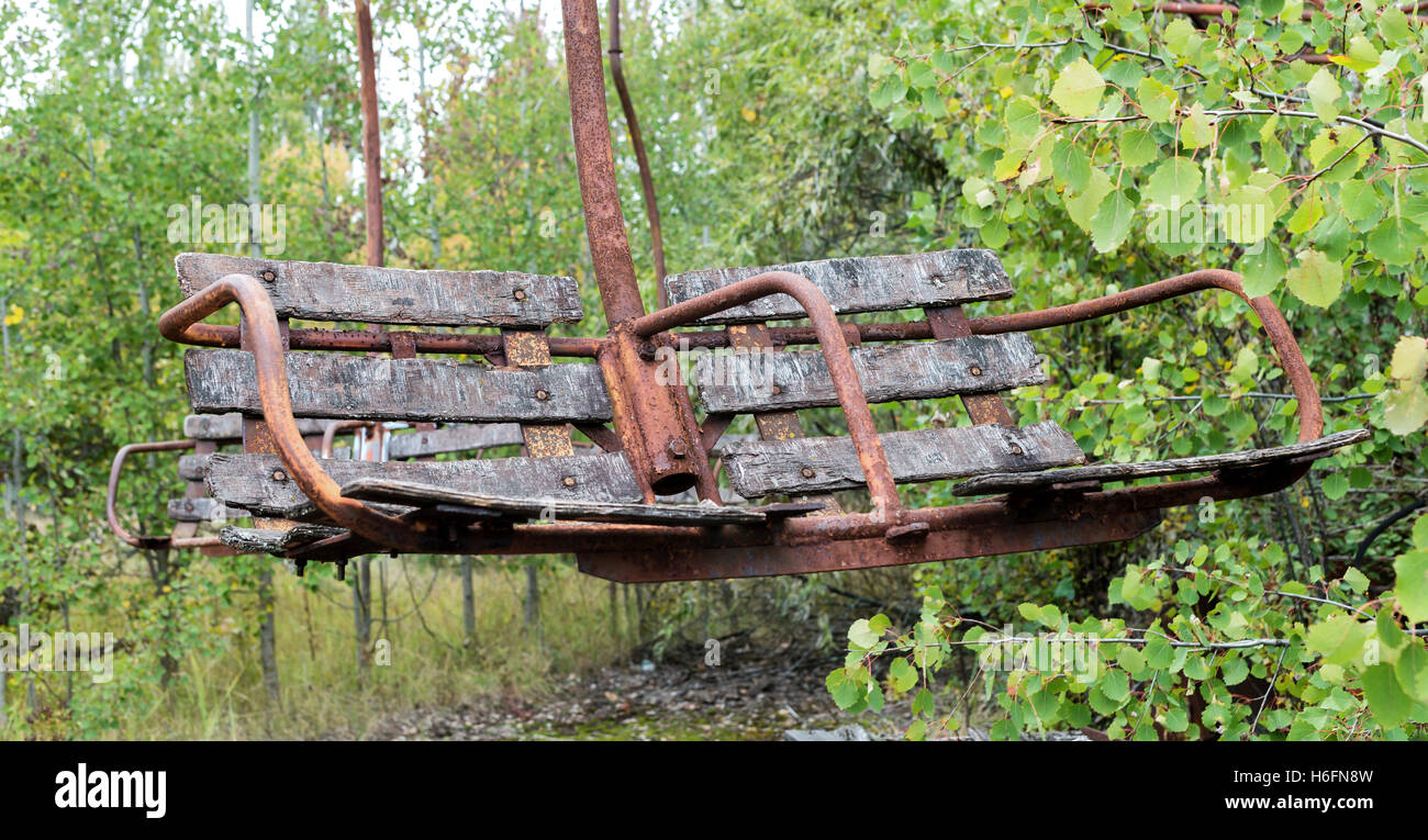 Rostige Sitz in Tschernobyl Stockfoto