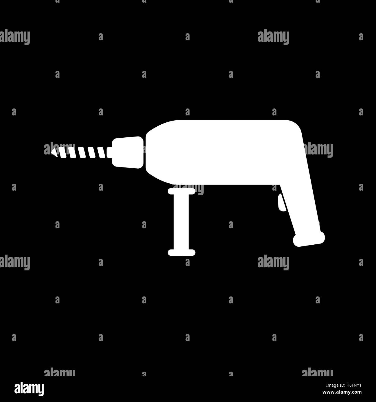 Der BohrerSymbol. Perforator Symbol. Flache Vektorillustration Stock