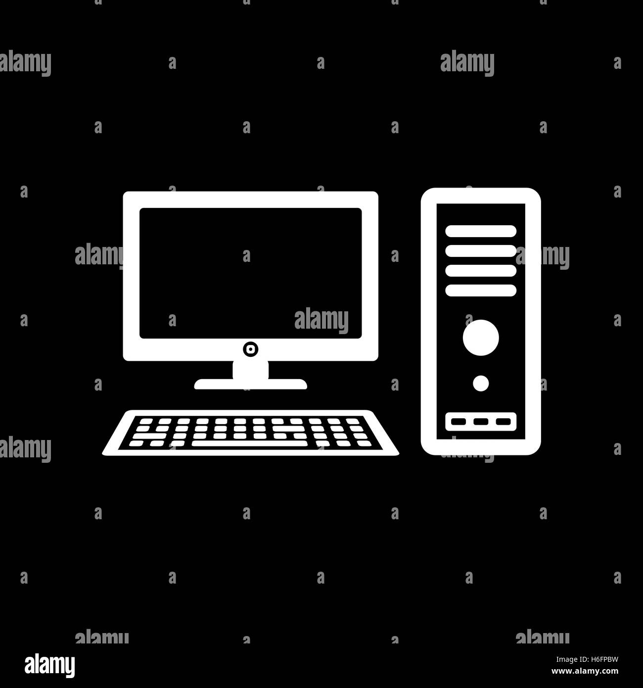 Das Computer-Symbol. PC-Symbol. Flache Vektor-illustration Stock Vektor