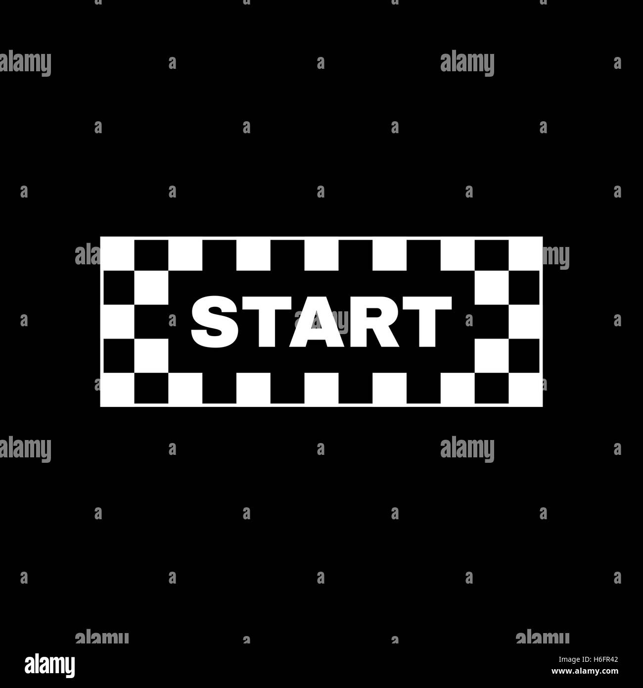 Das Start-Symbol. Startsymbol. Flache Vektor-illustration Stock ...