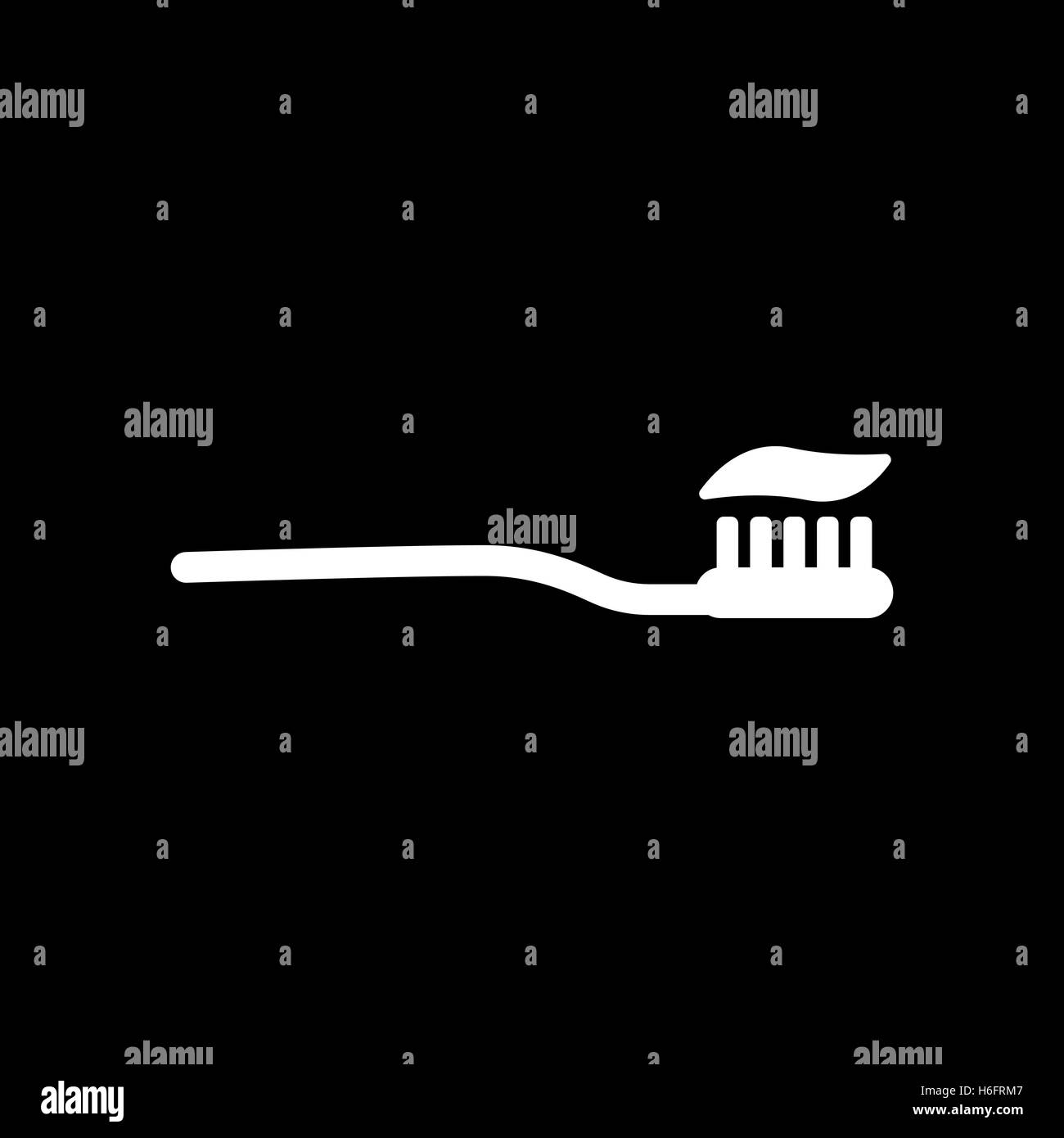 Die Zahnbürste-Symbol. Zahnpasta-Symbol. Flache Vektor-illustration Stock Vektor